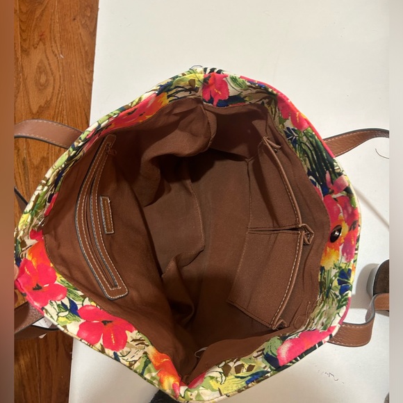 NWOT CROFT &BARROW FLORAL TOTE BAG TROPICAL - Picture 6 of 9